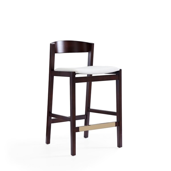 Manhattan Comfort Klismos Counter Stool in Ivory and Dark Walnut CS007-IV - main